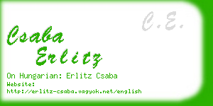 csaba erlitz business card